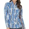 IBKUL Women's Kamila Print Long Sleeve Mock Neck Top -Golf Clubs Shop 9820317 800 auto