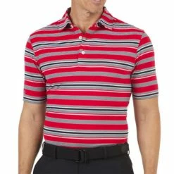 IBKUL Men's Coastal Stripe Polo - Modern Fit
