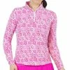 IBKUL Women's Terra Print Long Sleeve Mock Neck Top -Golf Clubs Shop 9829089 800 auto