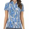 IBKUL Women's Kamila Print Short Sleeve Mock Neck Top -Golf Clubs Shop 9829843 800 auto