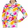 IBKUL Women's Matilda Print Long Sleeve Zip Mock Top -Golf Clubs Shop 9832261 800 auto