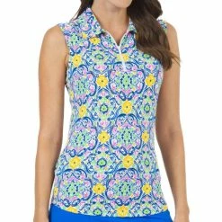 IBKUL Women's Nora Print Sleeveless Polo