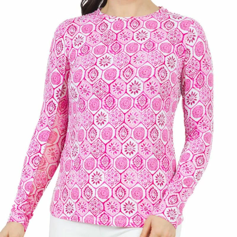 IBKUL Women's Long Sleeve Crew Neck Top - Terra Print 3 IBKUL Women's Long Sleeve Crew Neck Top - Terra Print