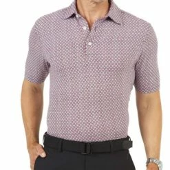 IBKUL Men's Modern Fit Polo - Geo Print