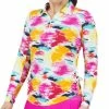 IBKUL Women's Matilda Print Long Sleeve 1/4 Zip Polo -Golf Clubs Shop 9832942 800 auto