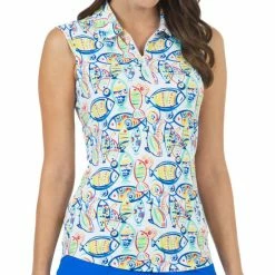 IBKUL Women's Sleeveless Polo - Izzy Print
