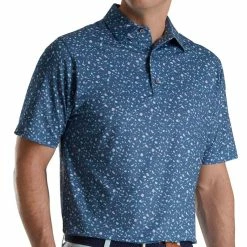 FootJoy Men's Terrazzo Print Lisle Self Collar Golf Polo -Golf Clubs Shop 9968697 800 auto
