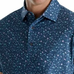 FootJoy Men's Terrazzo Print Lisle Self Collar Golf Polo -Golf Clubs Shop 9968698 800 auto